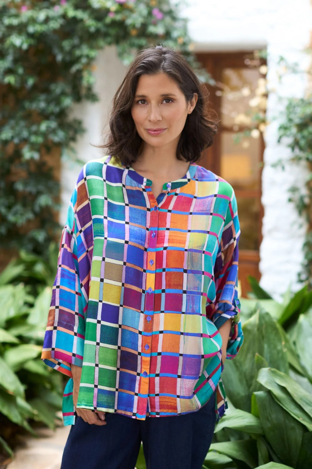 SAHARA Stained Glass Printed Silk Shirt Multi