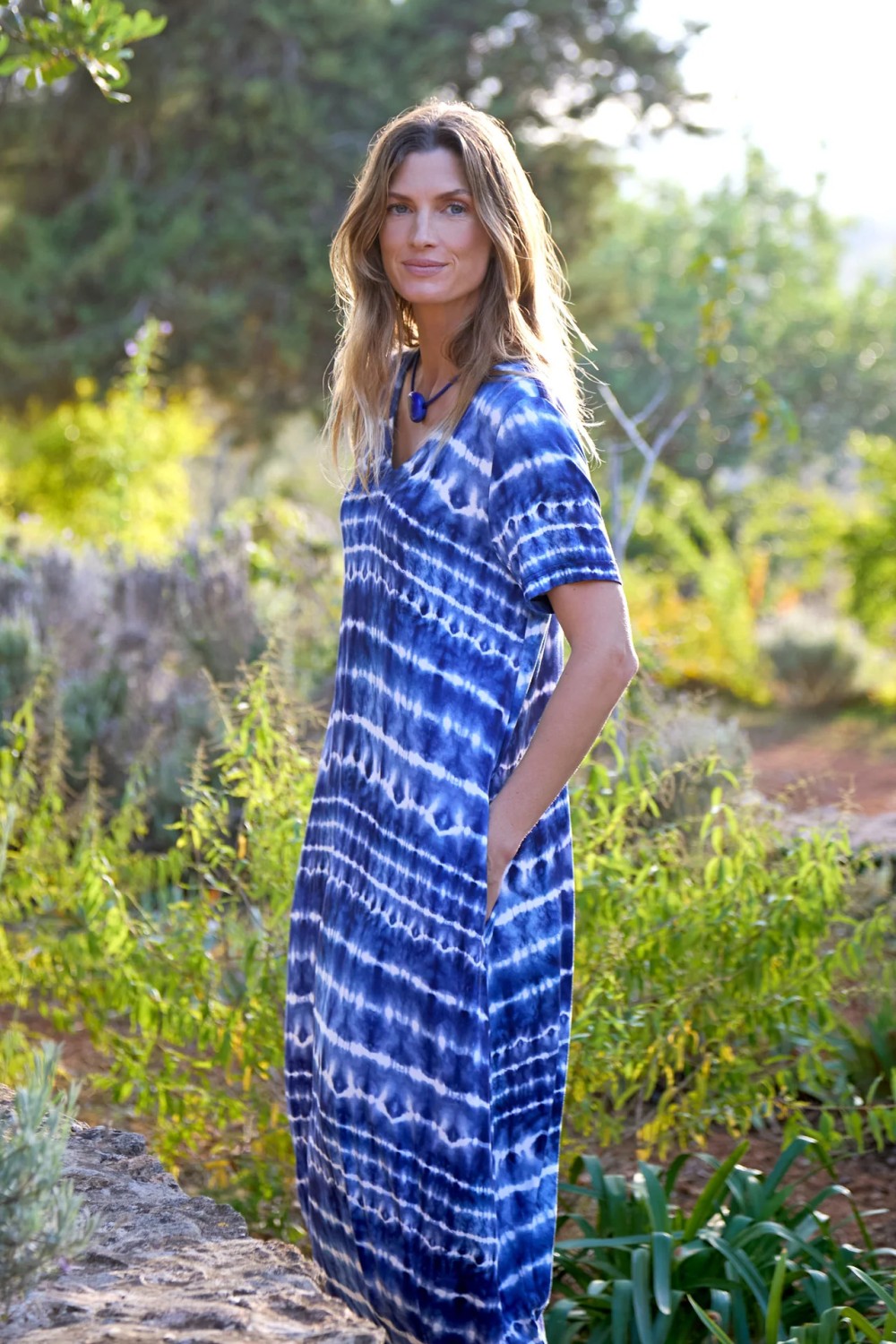 Sahara Tie Dye Jersey Bubble Dress Night/White