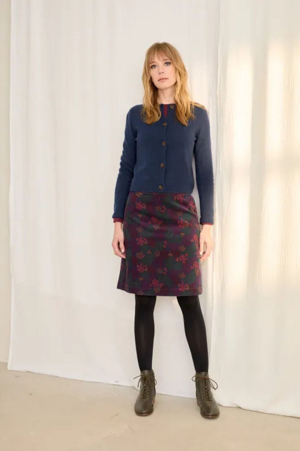 Seasalt Clothing Ferry Crossing Skirt Lino Seaweed Magpie