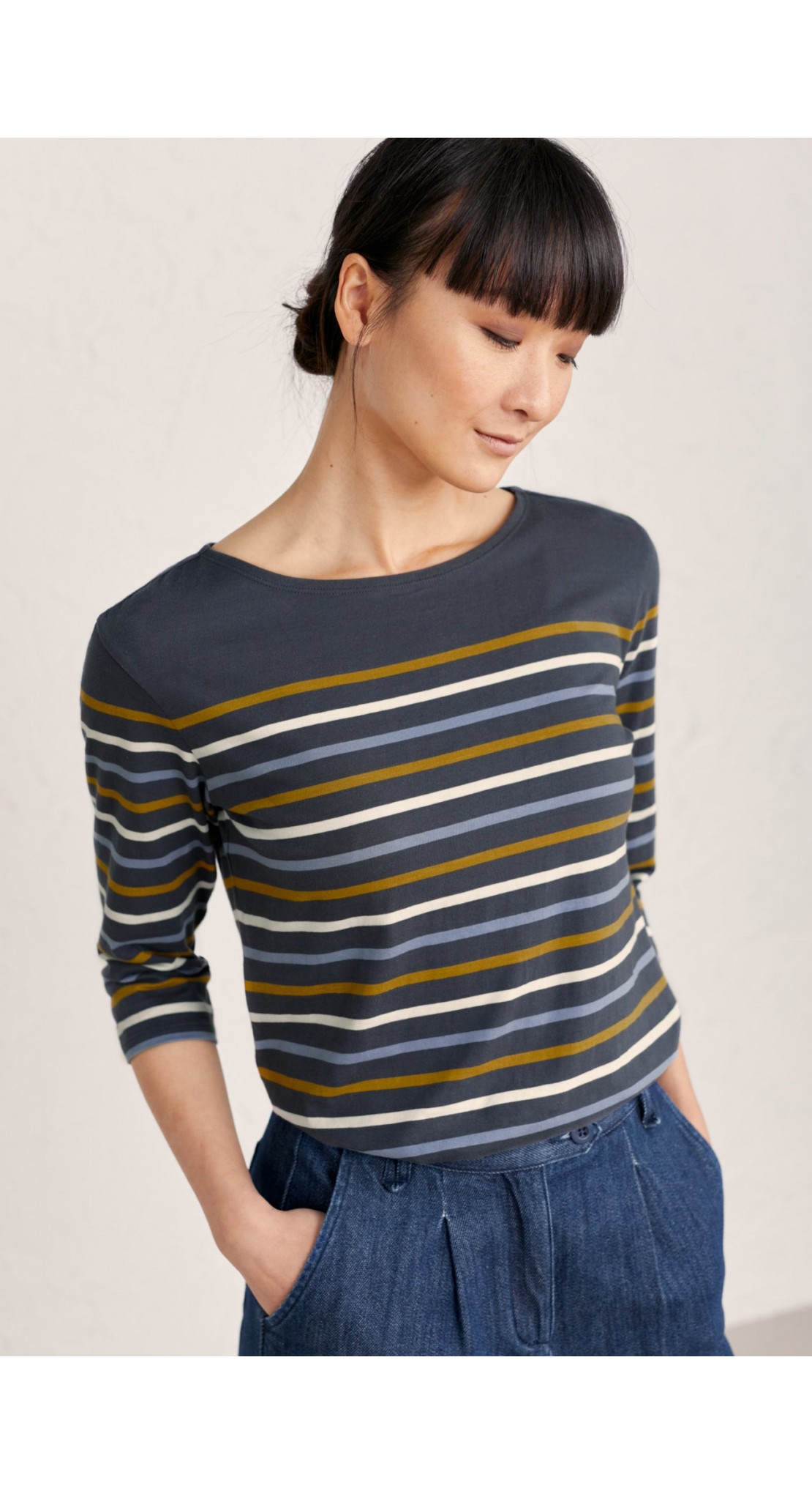 Seasalt Tangles Ladies Top In Breton Multi RRP £35 