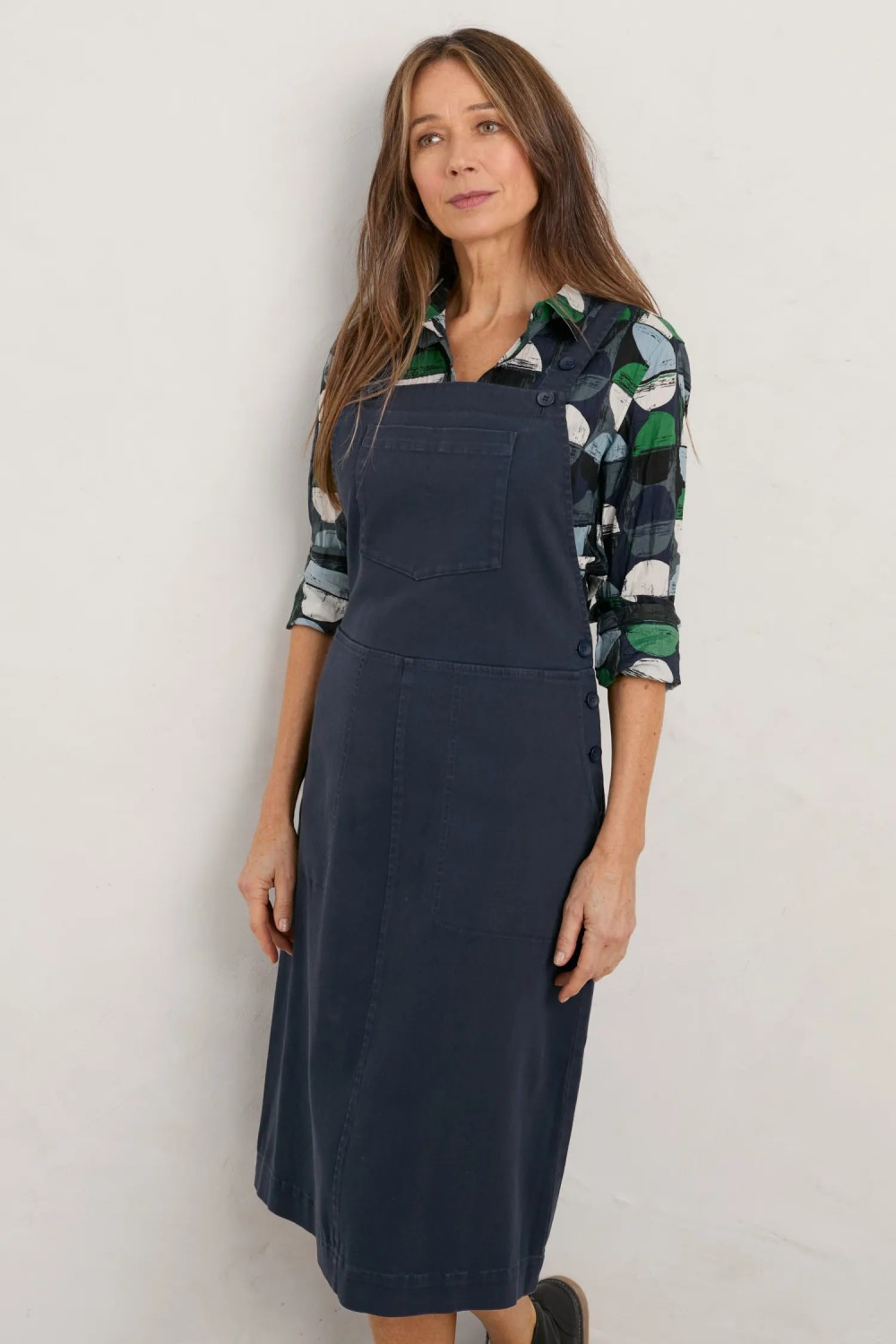 Seasalt Clothing Wave Shape Pinafore Dress Maritime