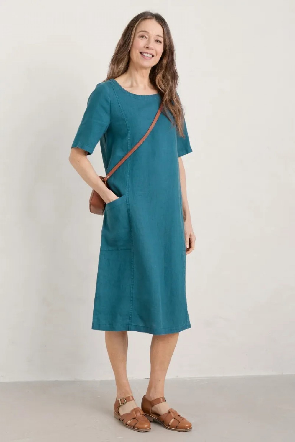 Seasalt Clothing Painting Class Linen Dress Dark Eden