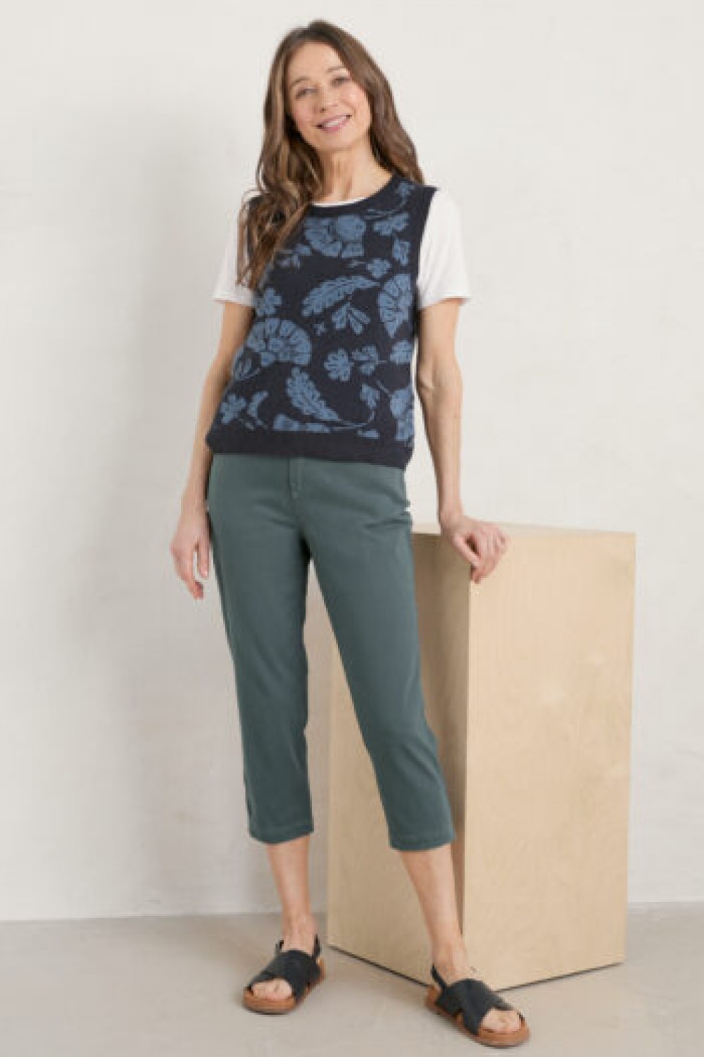 Seasalt Clothing Albert Quay Crops Nickel