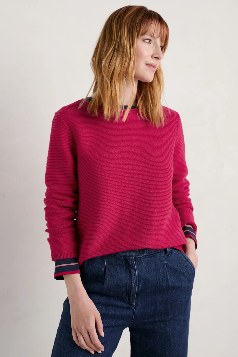 Seasalt Clothing Makers Cotton Jumper Wild Berry
