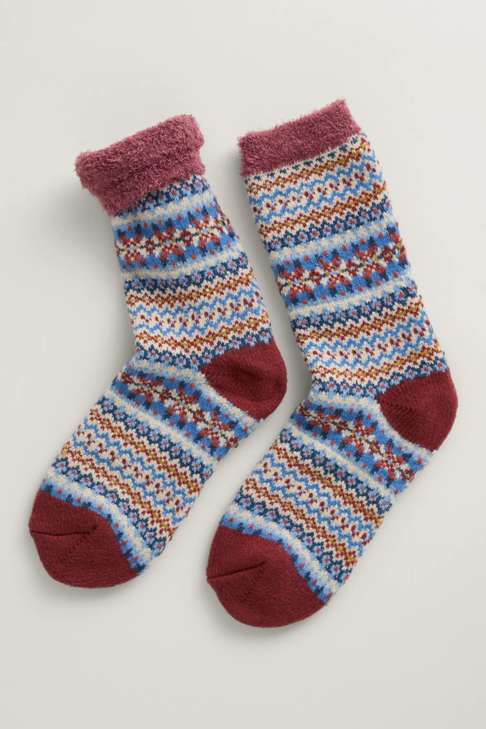 Seasalt Clothing Women's Cabin Socks Fence Floral Mahogany