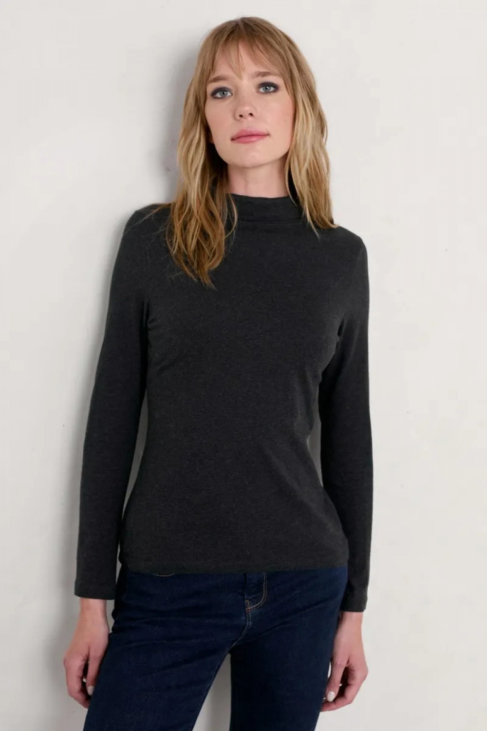 Seasalt Clothing Landing Roll Neck Top Onyx