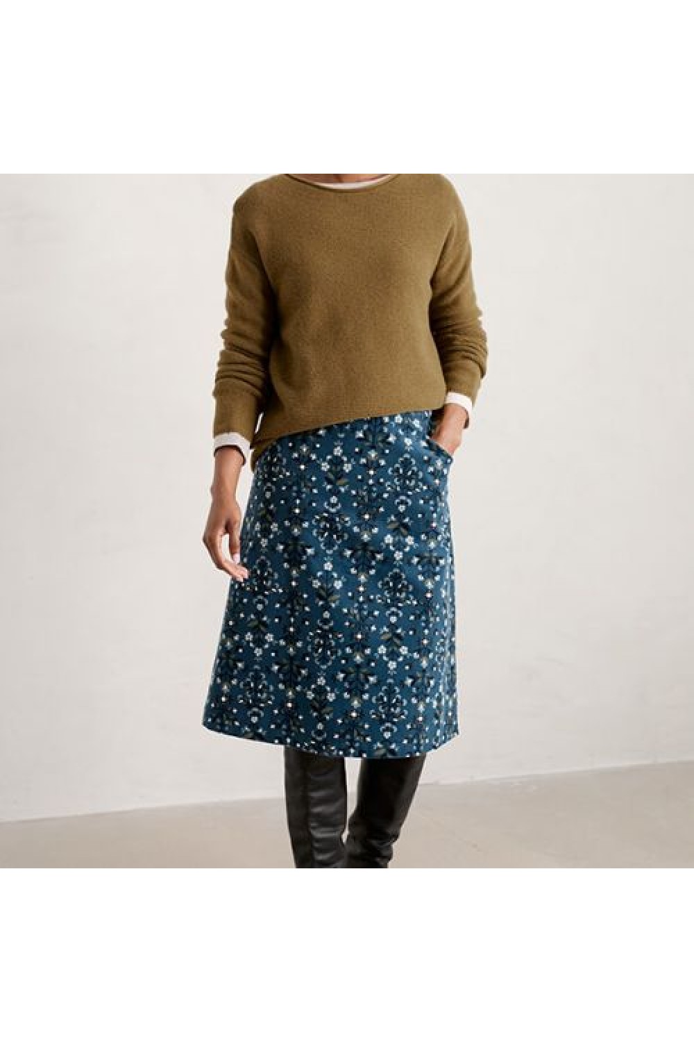 Seasalt Clothing Forest View Skirt Floral Blanket Dark Lugger