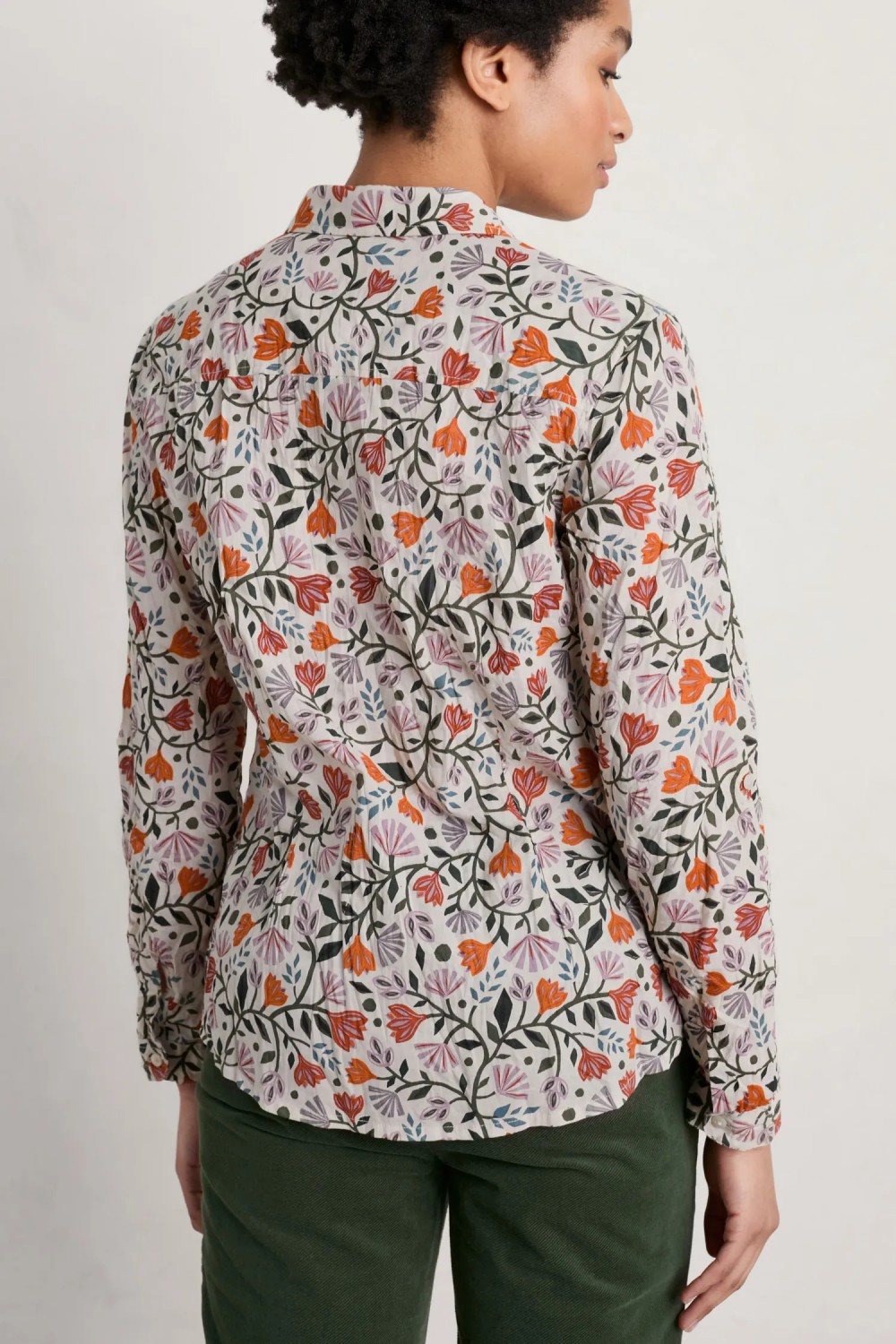 Seasalt Clothing Larissa Organic Cotton Shirt Folklore Bloom Aran