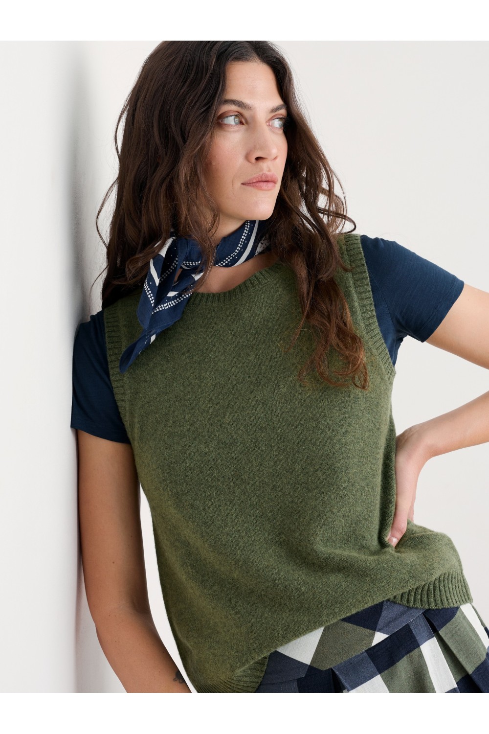 Seasalt Clothing East View Knitted Vest Light Olive