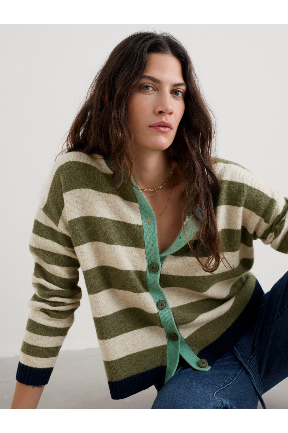 Seasalt Clothing Pinwell Striped Cardigan Bright Shape Maritime Mix