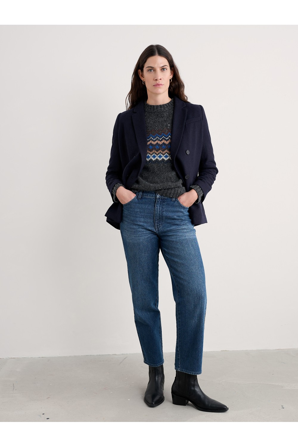 Seasalt Clothing Lowena Wool-Blend Blazer Maritime