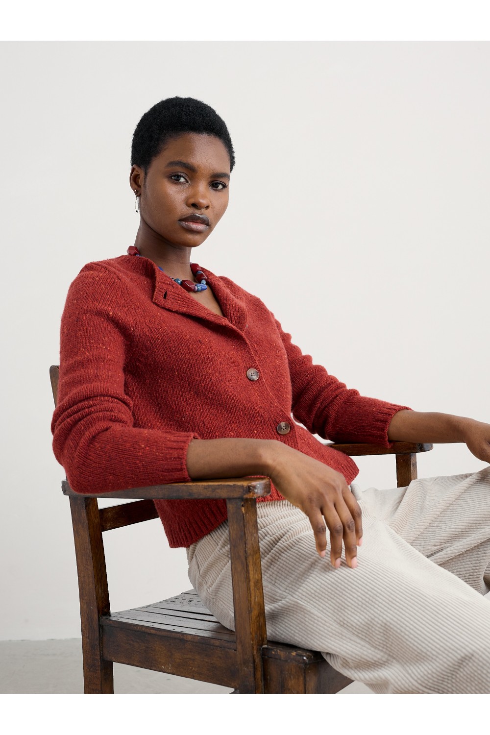 Seasalt Clothing Dawson Pick Cardigan Made With Merino Red Sail