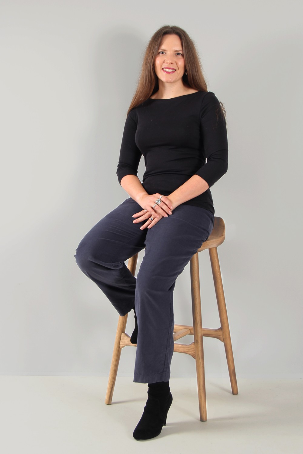 Thing Piper Organic Cotton Needlecord Crop Trouser Navy