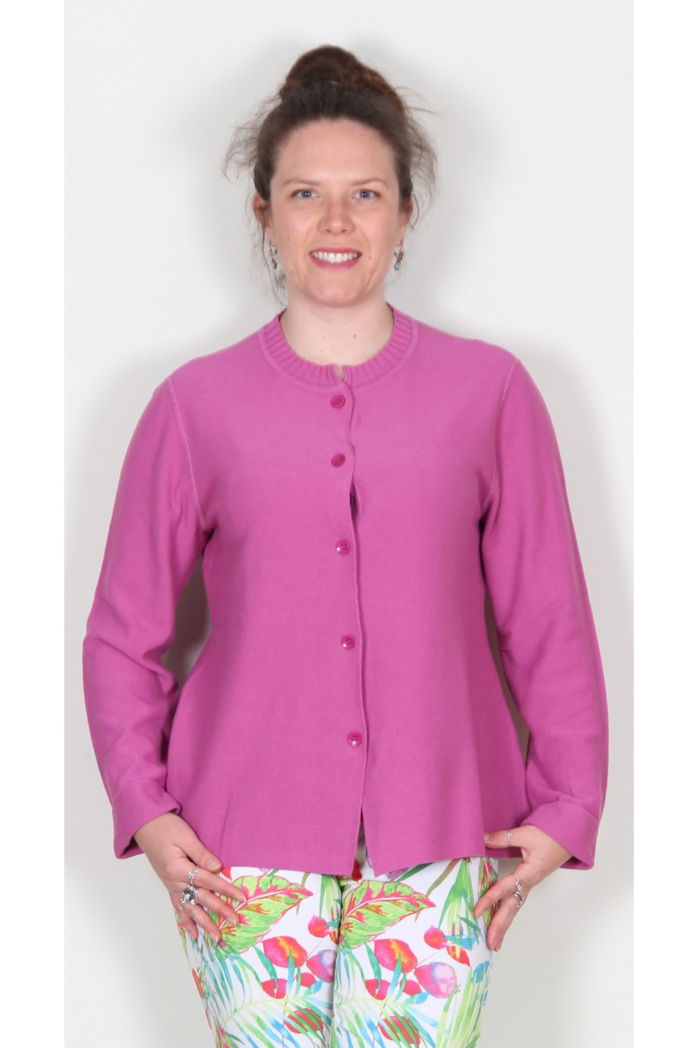 Vetono Cotton Knit Jacket Pink