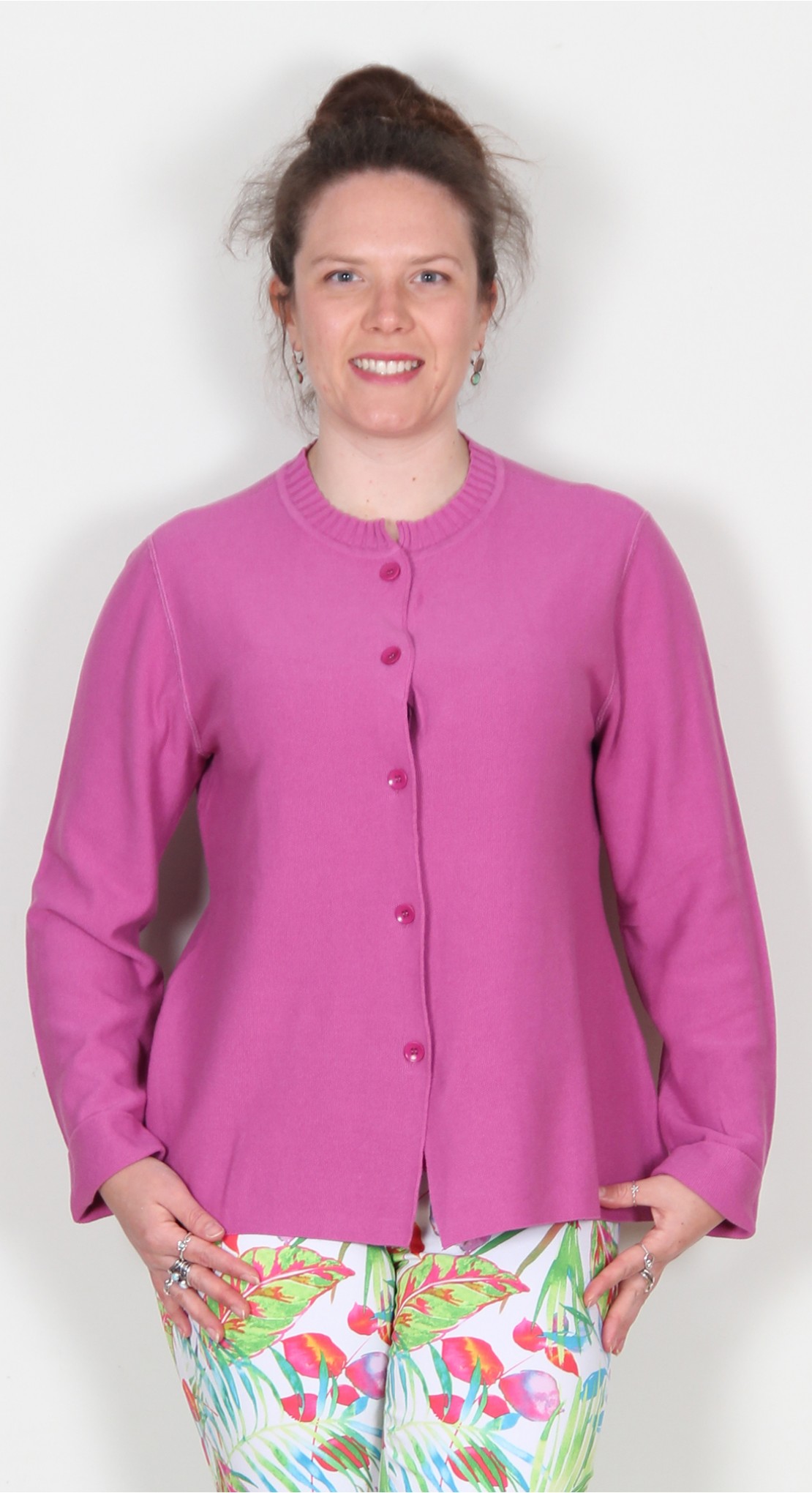 Vetono Cotton Knit Jacket Pink vetono-cotton-knit-jacket-pink