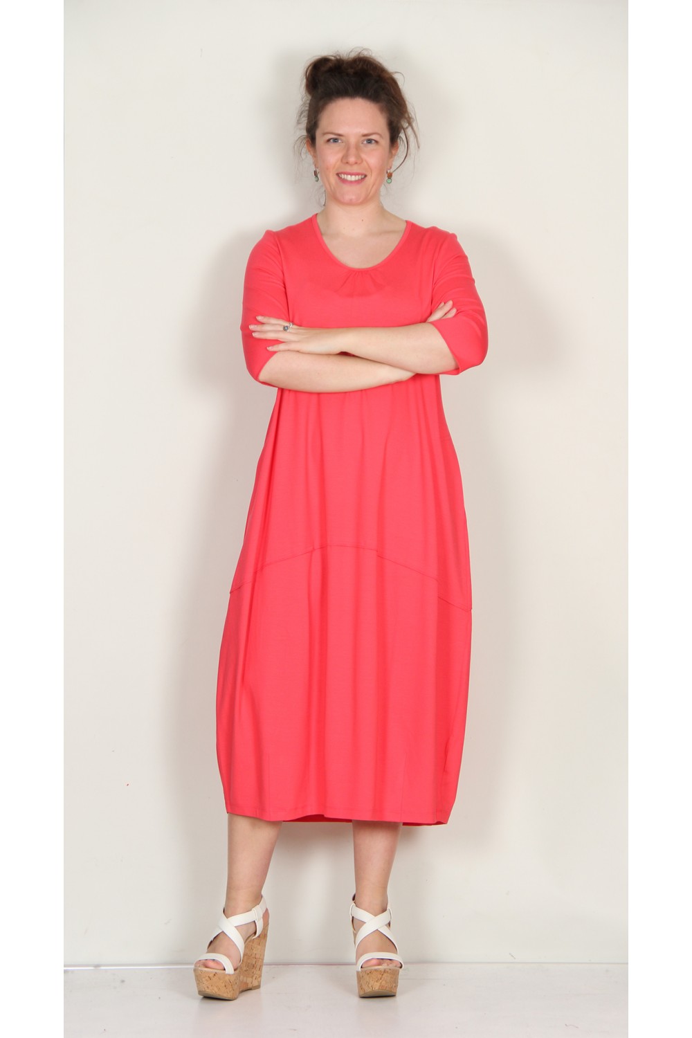 Vetono Jersey Bubble Dress Red