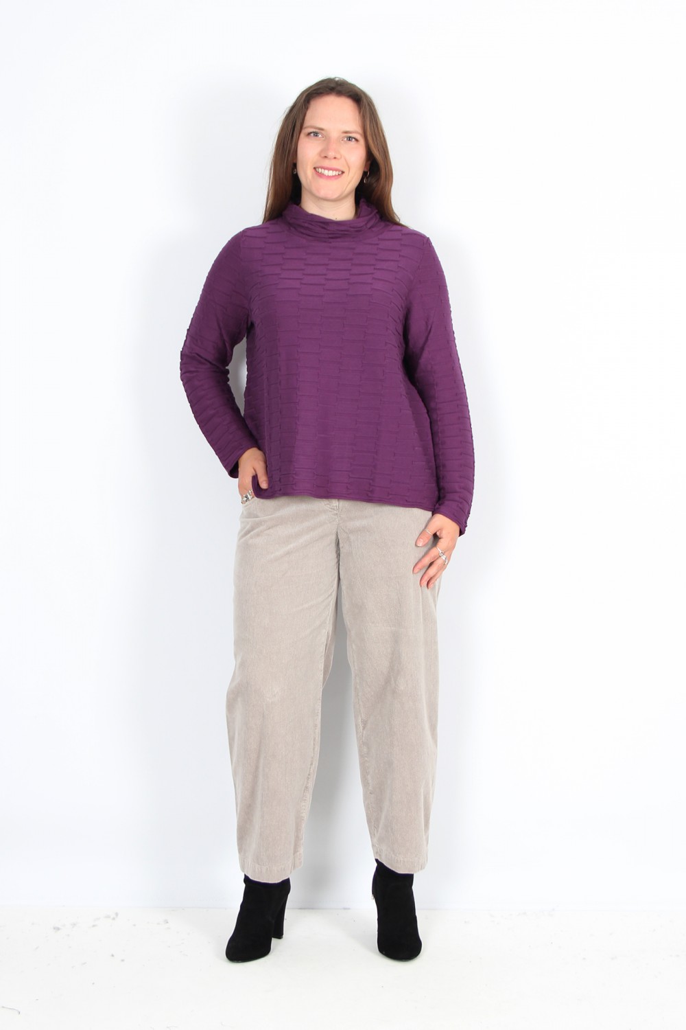 Vetono Sweater With Collar Viola