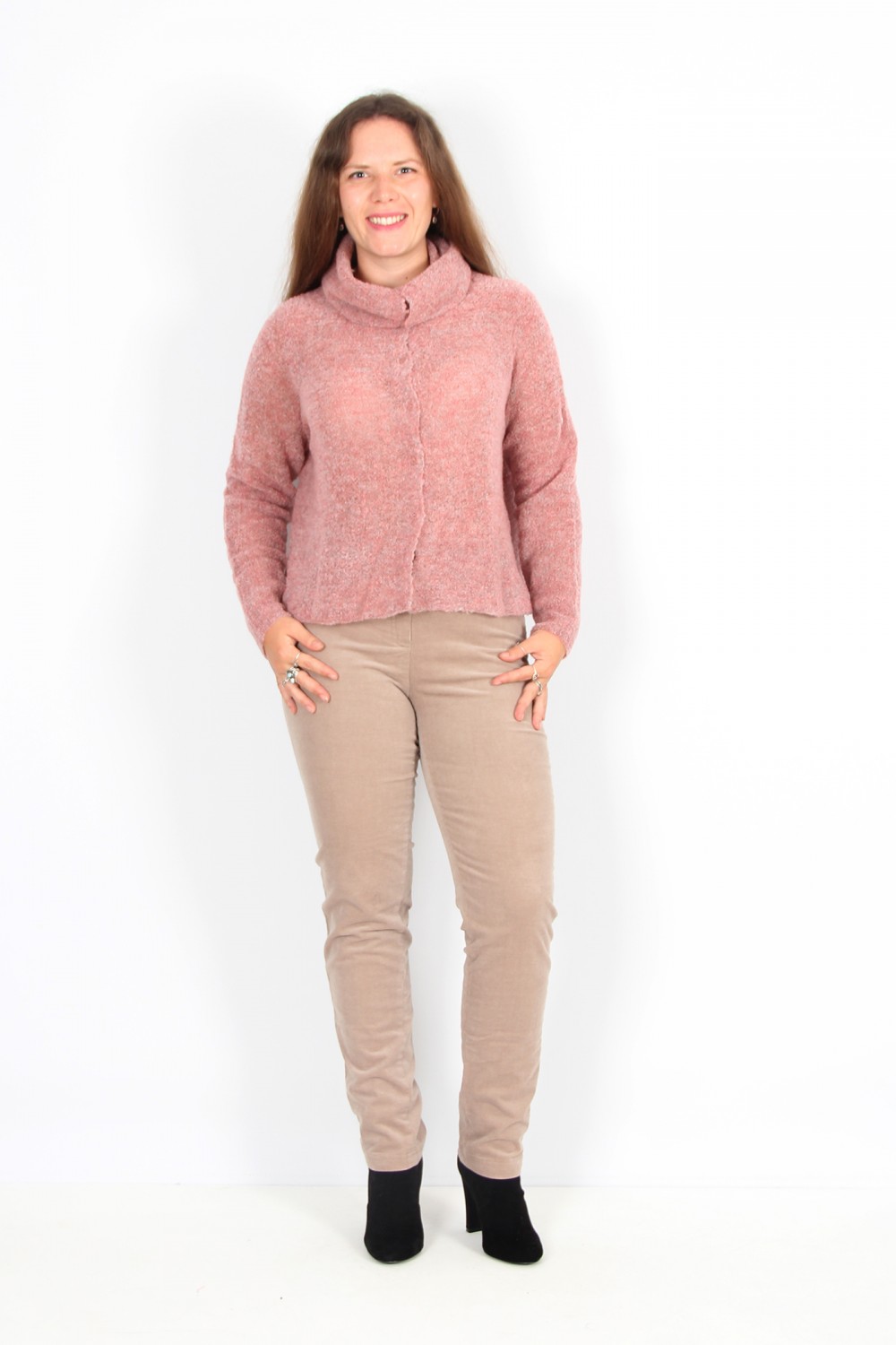 Vetono Boucle Jacket/Cardi Rose