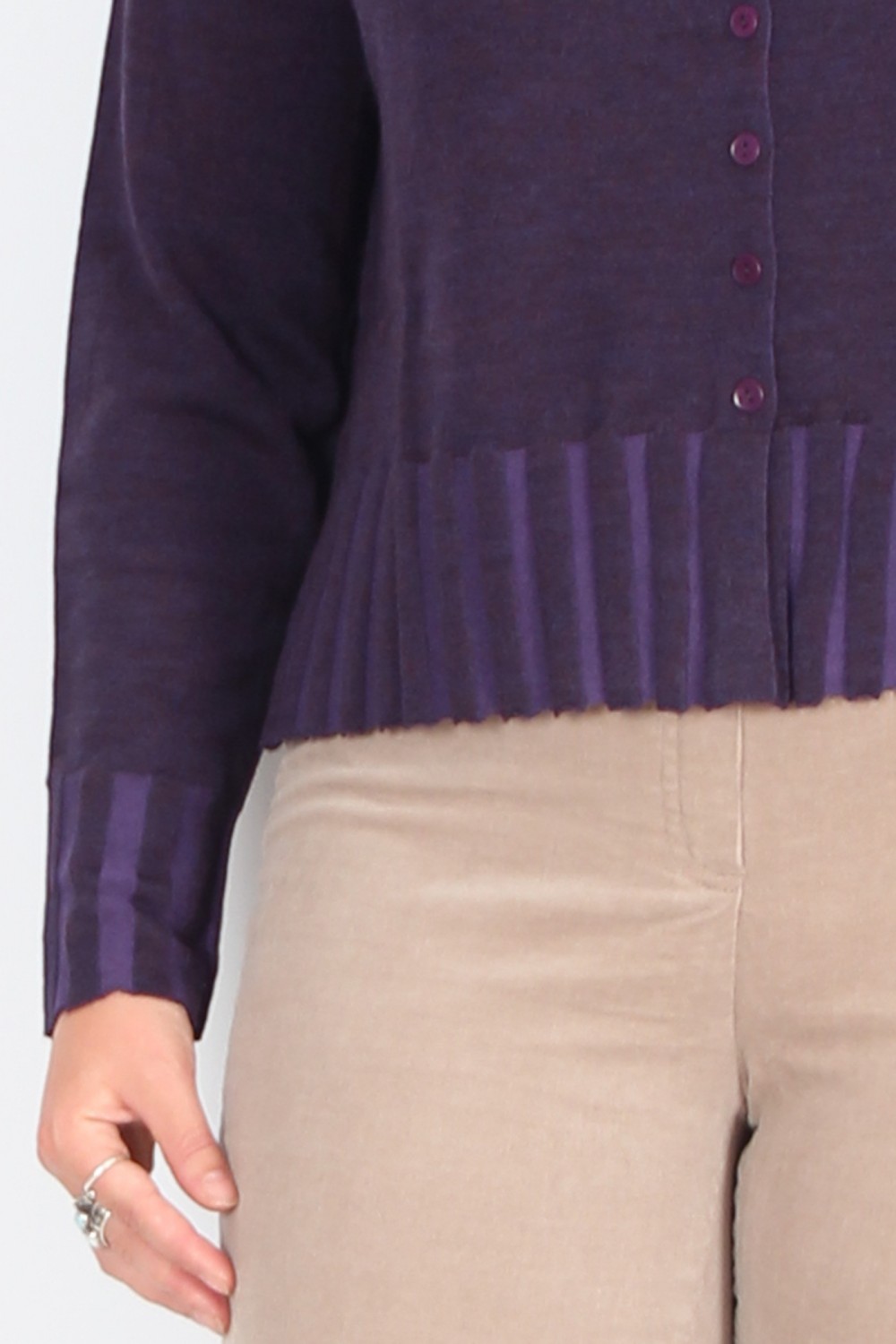 Vetono Merino Wool Cropped Jacket/Cardi Viola