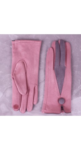 Zelly Button Glove Navy Pink