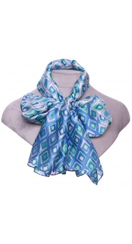 Zelly Abstract Diamond Scarf Blue