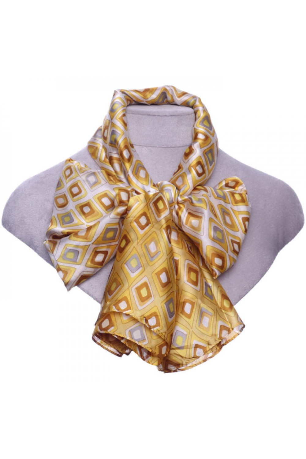 Zelly Abstract Diamond Scarf Mustard