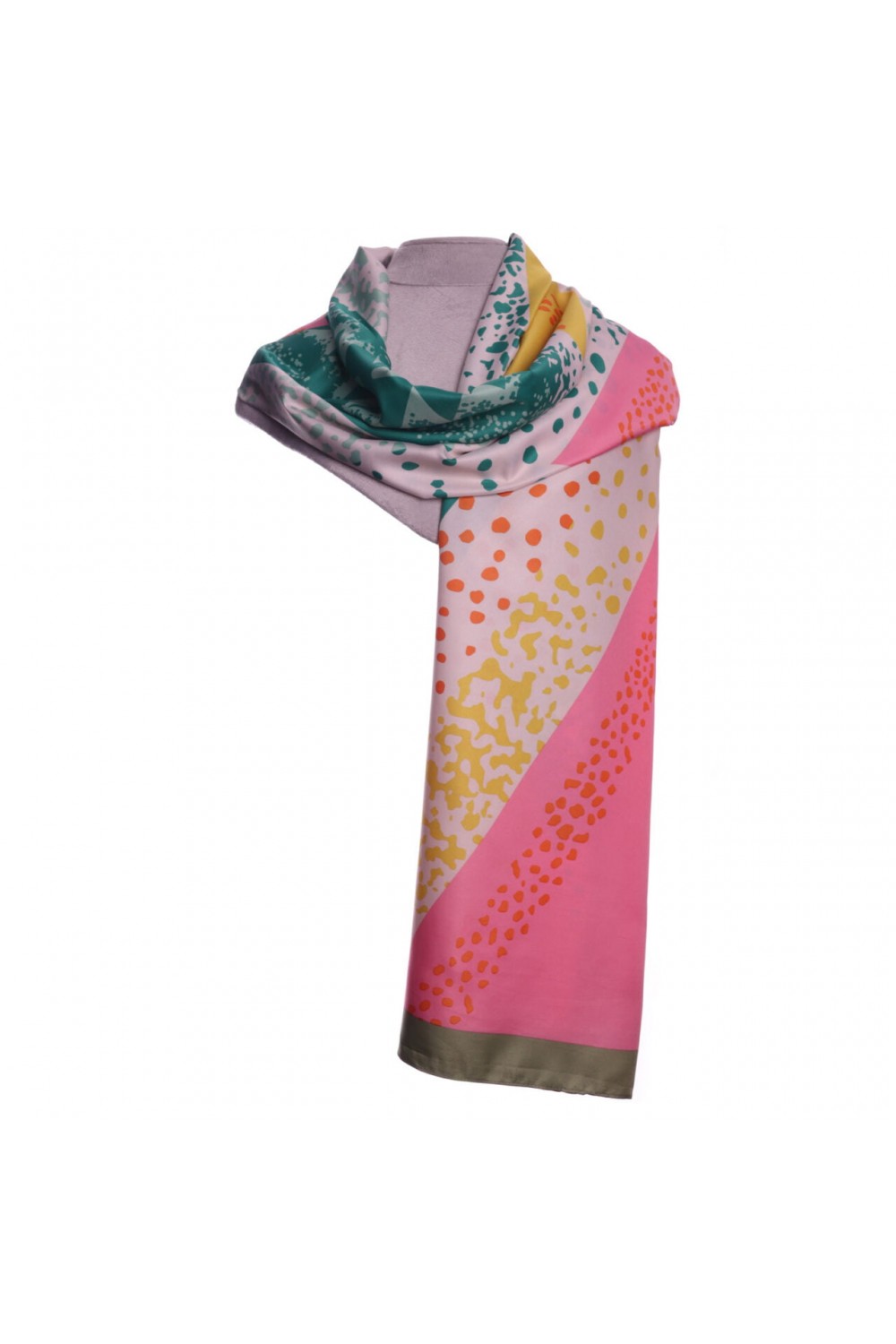 Zelly Abstract Spotted Scarf Green