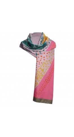 Zelly Abstract Spotted Scarf Green