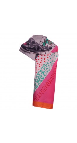 Zelly Abstract Spotted Scarf Orange