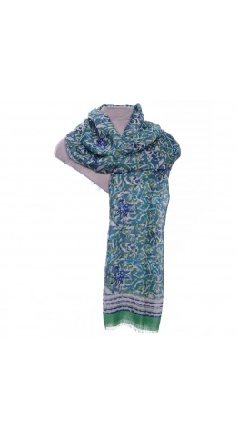 Zelly Abstract Floral Scarf Green