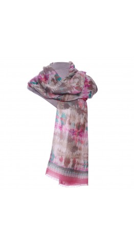 Zelly Painterly Scarf Pink