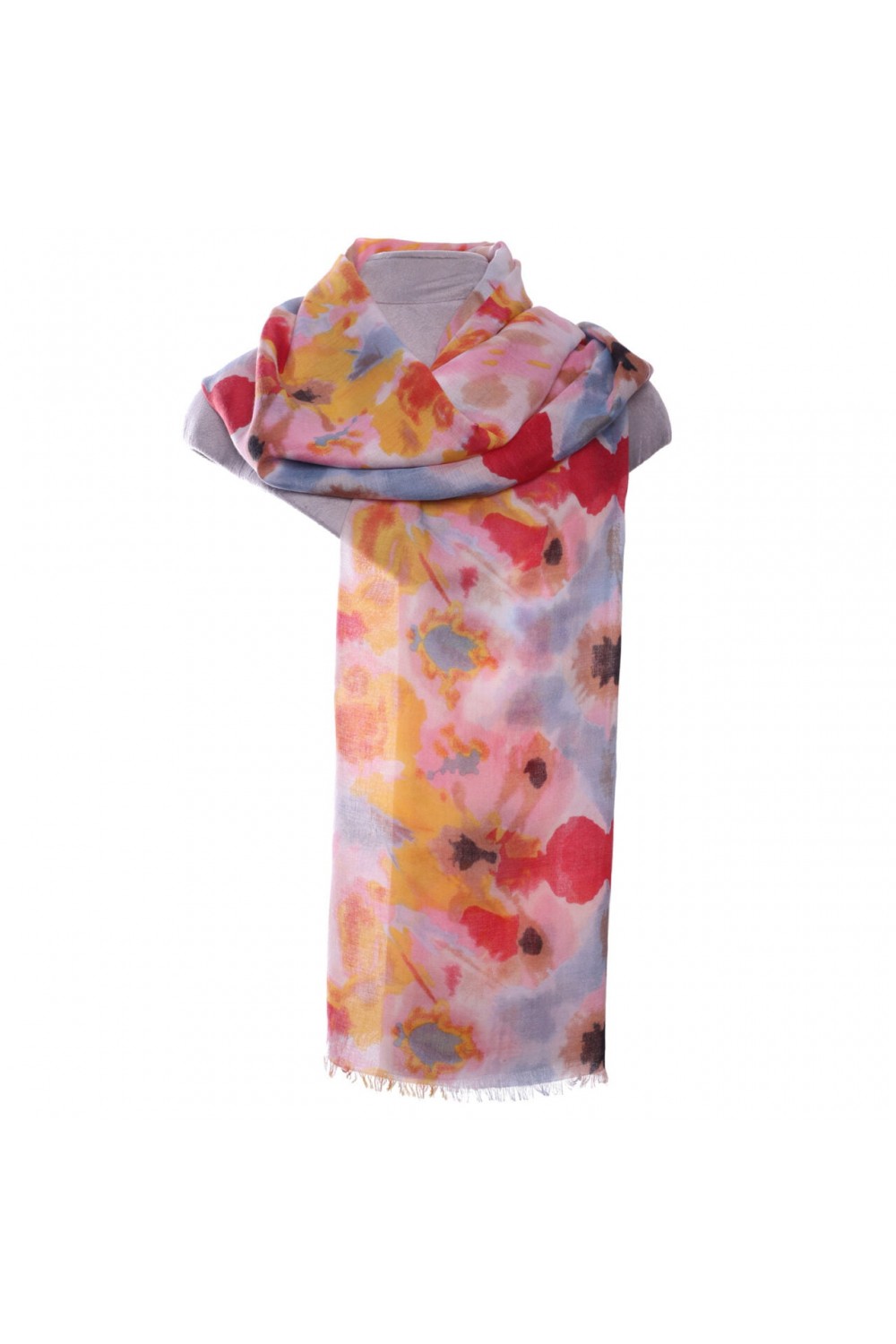 Zelly Abstract Floral Scarf Pink