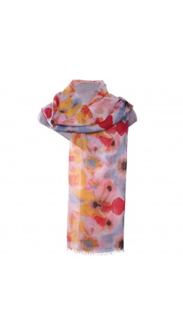 Zelly Abstract Floral Scarf Pink
