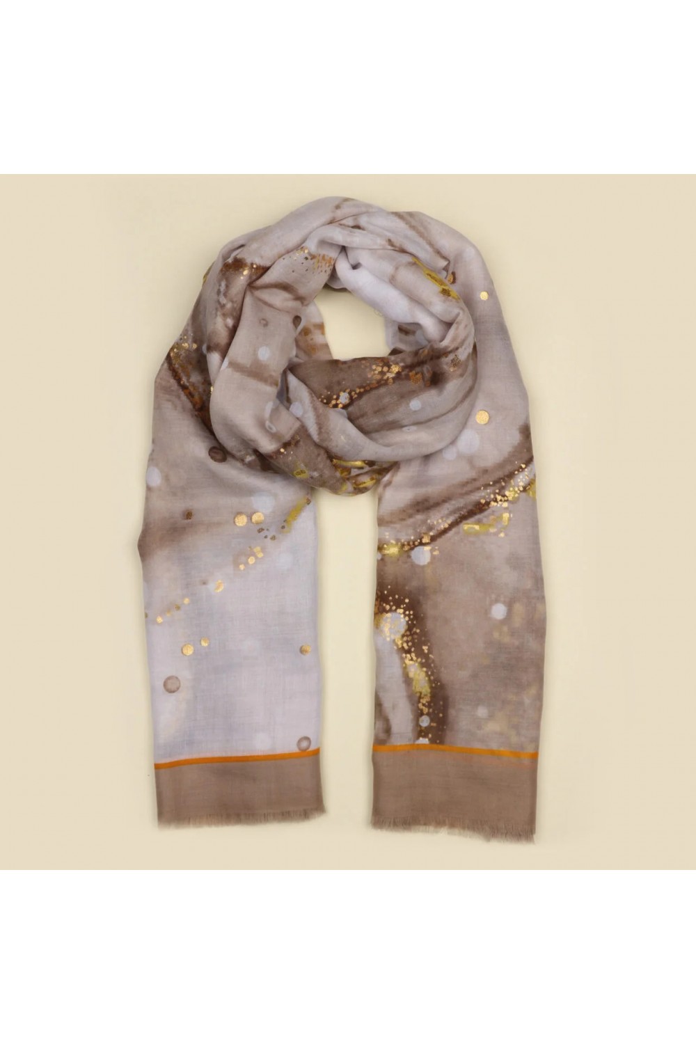 Zelly Arty Spot Scarf Taupe