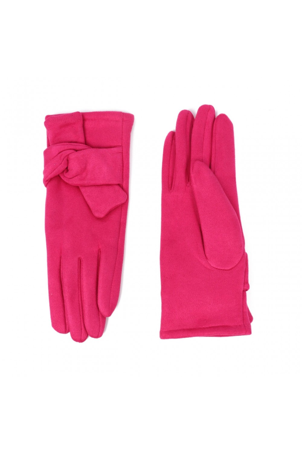 Zelly Tied Back Glove Hot Pink