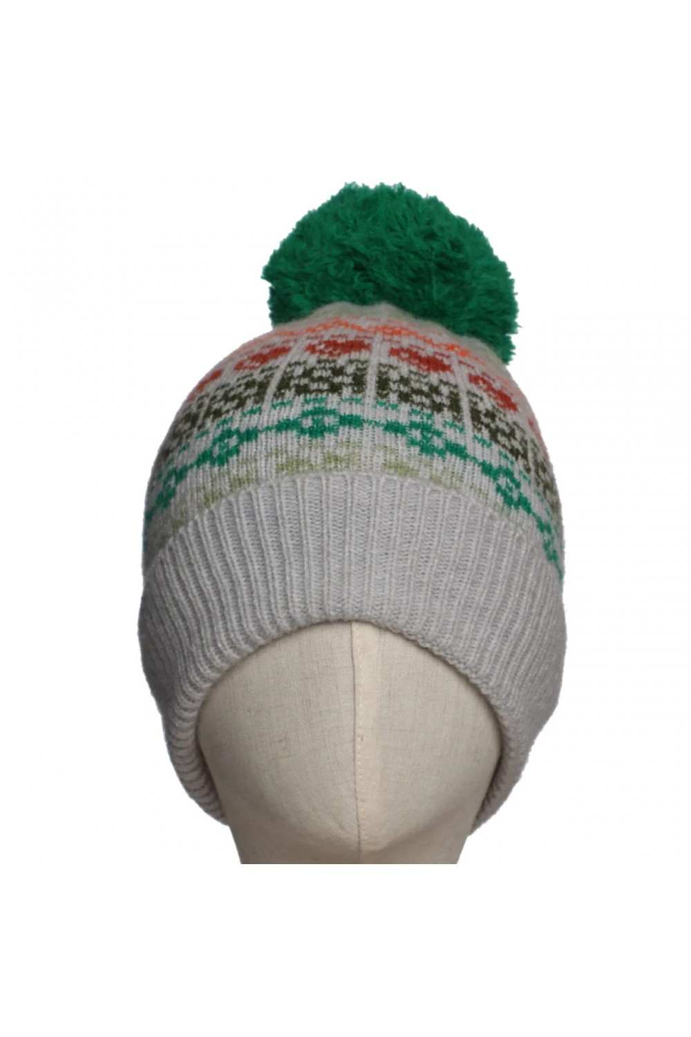 Zelly knitted Nordic Design Pom Pom Hat Green