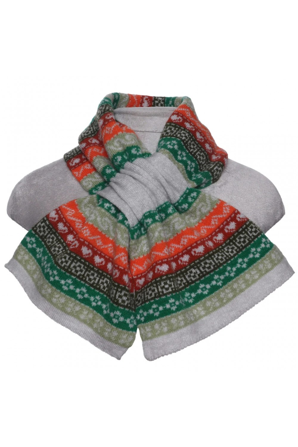 Zelly knitted Nordic Design Pull Through Scarf Green