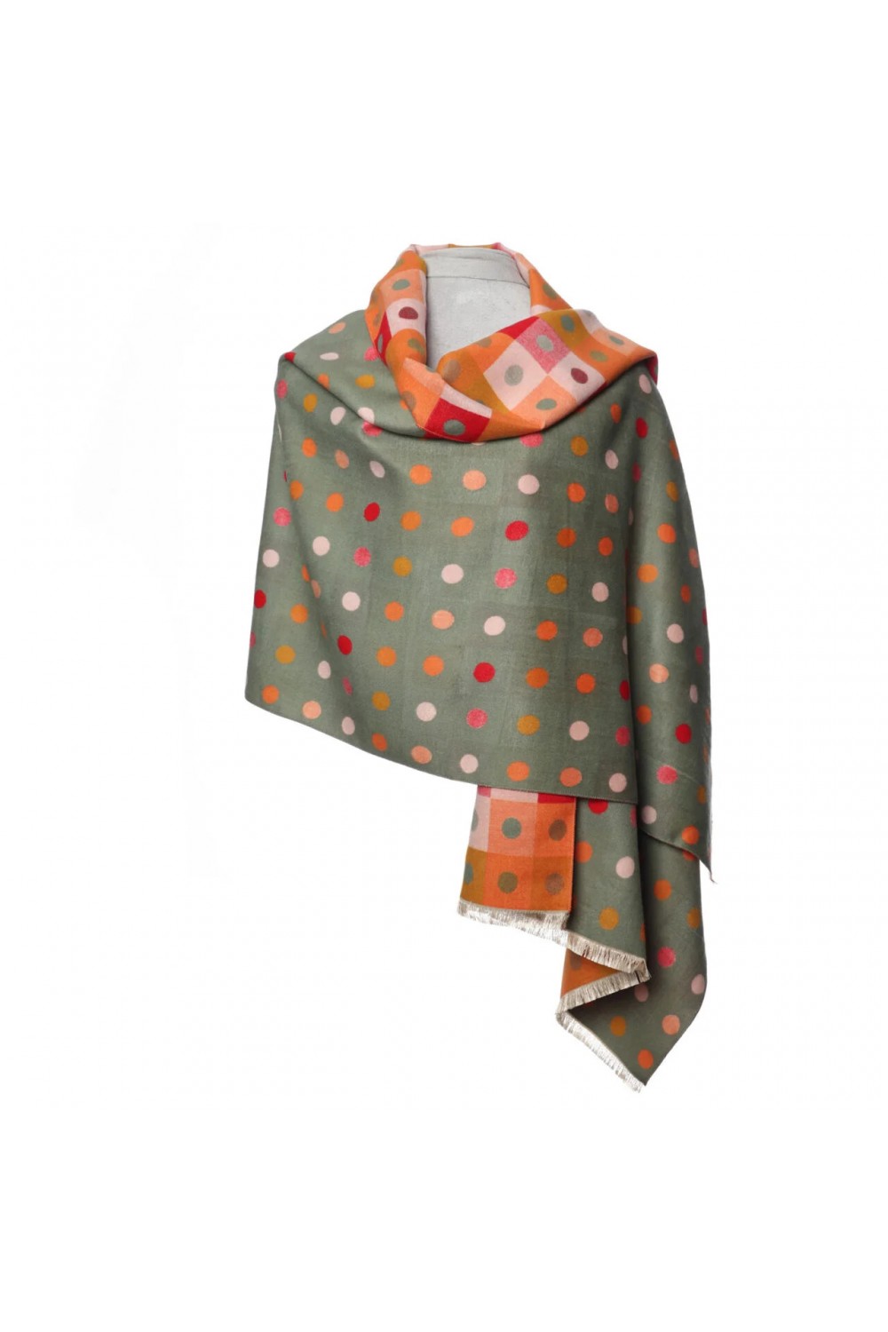 Zelly Reversible Spotty Luxury Wrap Green