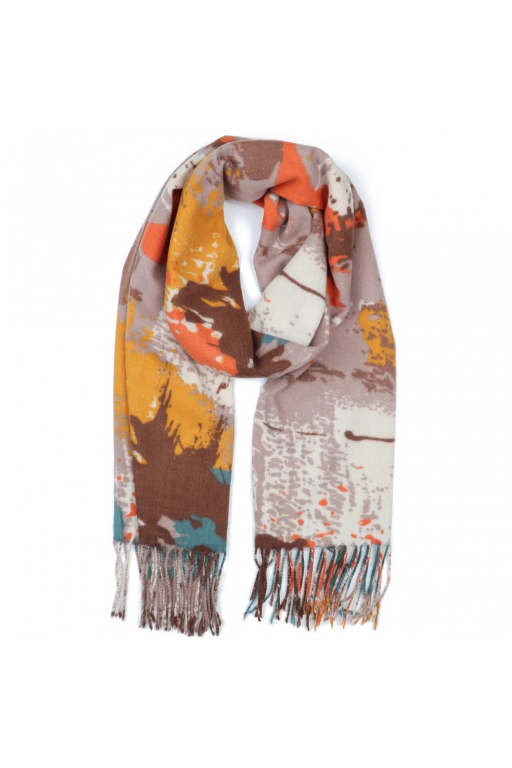 Zelly Super Soft Touch Brush Stroke Scarf Brown