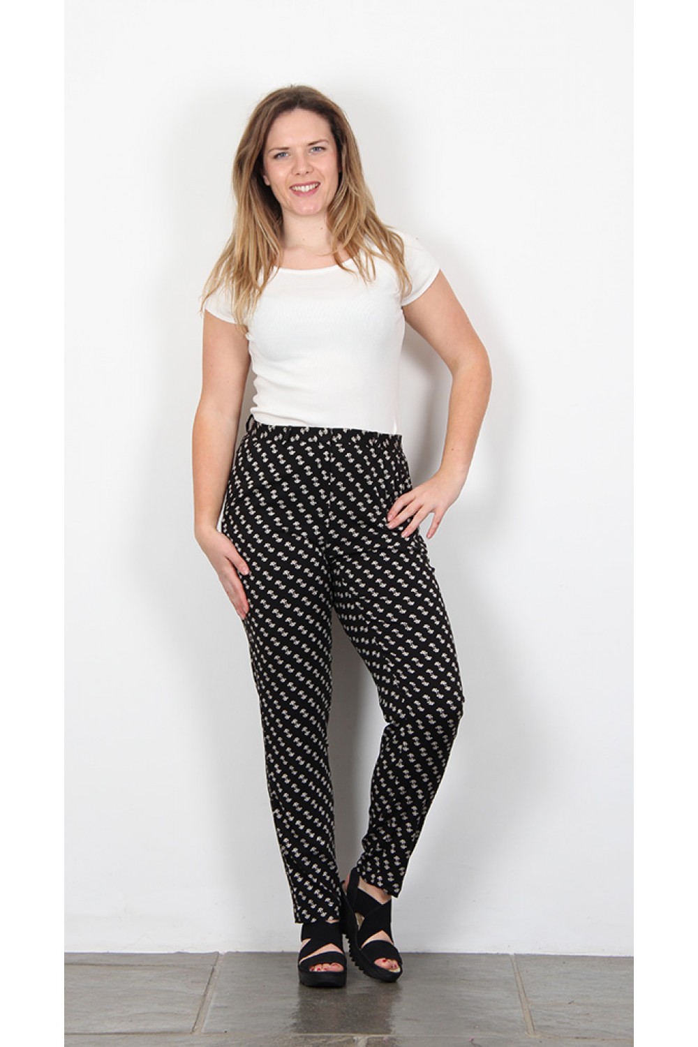 Zilch Clothing Trouser Floral Black White