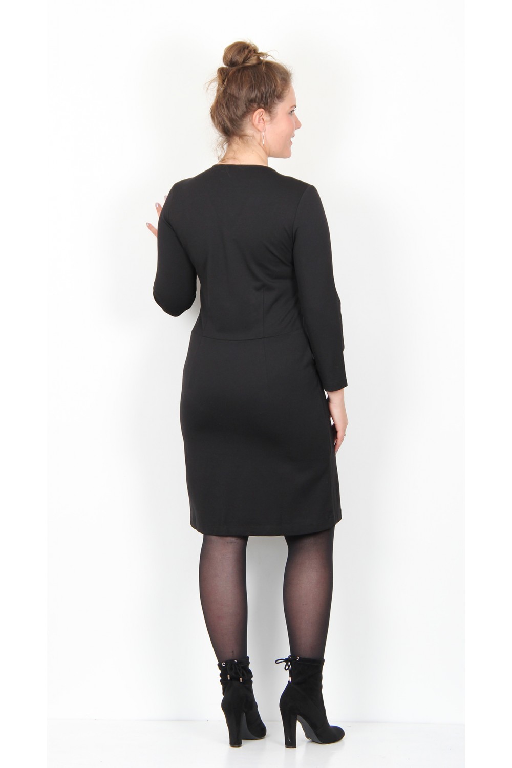 Zilch Clothing Jersey V-Neck Dress Black